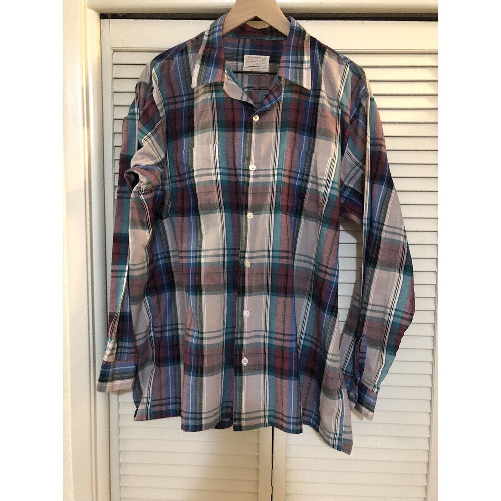 Vintage SOVEREIGN Long Sleeve Plaid Button Up Men’s Plaid 17-1X-17-1/2